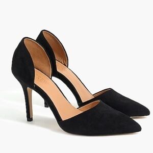 J. Crew Black Suede d'Orsay pumps